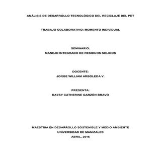 Reciclaje de pet   catherine garzón...