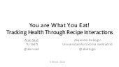 You are What You Eat! Tracking Hea...