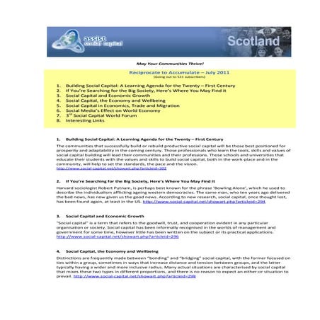 Reciprocate to accumulate   july 2011