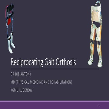 Reciprocating Gait Orthosis
