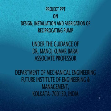 Reciprocating pump ppt 