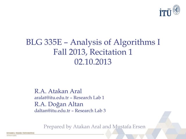 Analysis of Algorithms - 1 | PPT