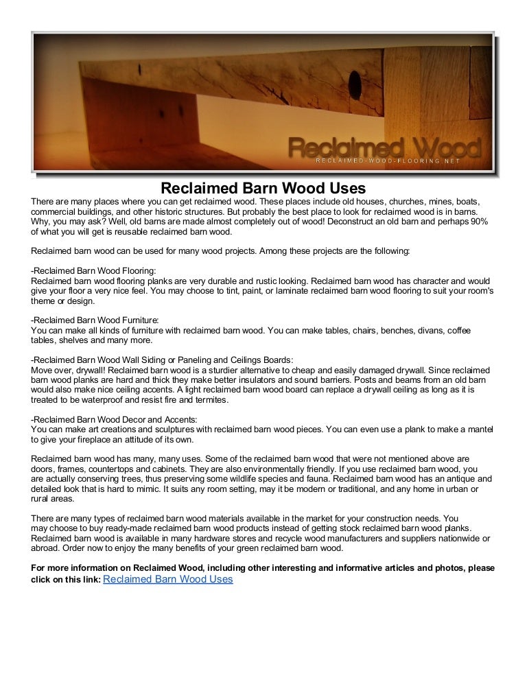 Reclaimed Barn Wood Uses