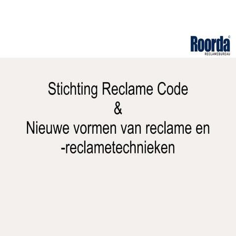 Reclame Code Commissie | PPT