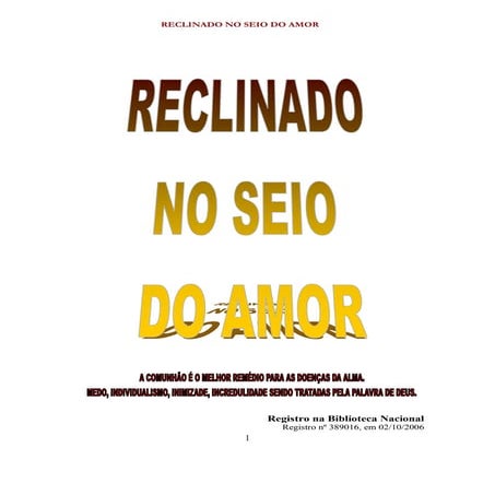 Reclinado no seio do amor