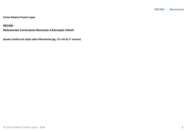 Recnei   movimento - quadro sinótico