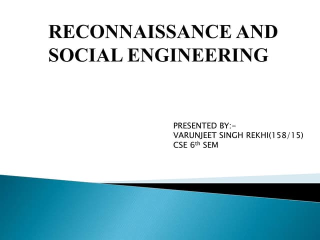 Reconnaissance and Social Engineering