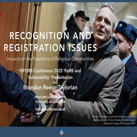Recognition and Registration Issues: Impacts on the Freedoms of Religious Communities