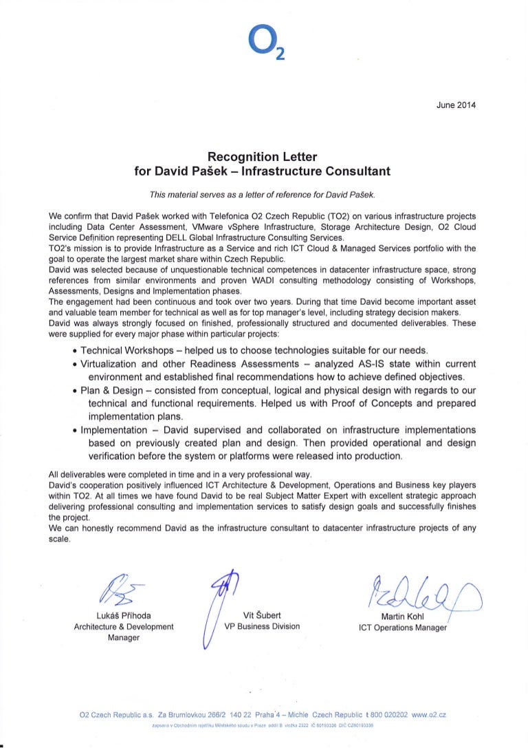 Recognition Letter - Telefonica O2 Czech Republic