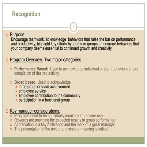 Recognition Plan - 2011