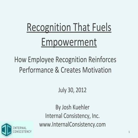 Recognition that fuels empowerment by @I_Consistency