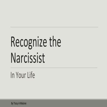 Recognize the narcissist in your life