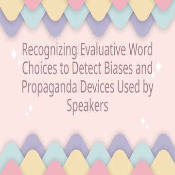 propaganda devices and technique in English 6 | PPTX