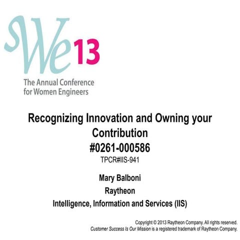 Recognizing Innovation and Owning Your Contribution