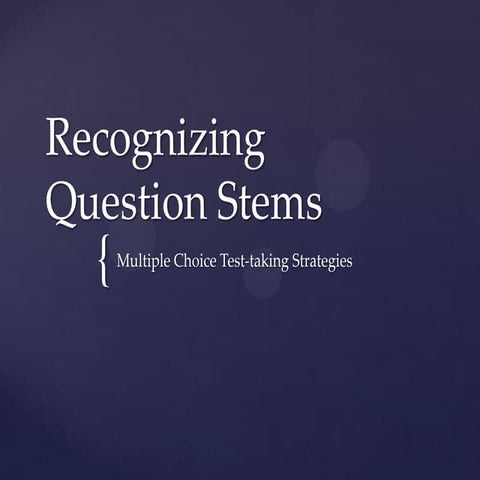 Recognizing question stems