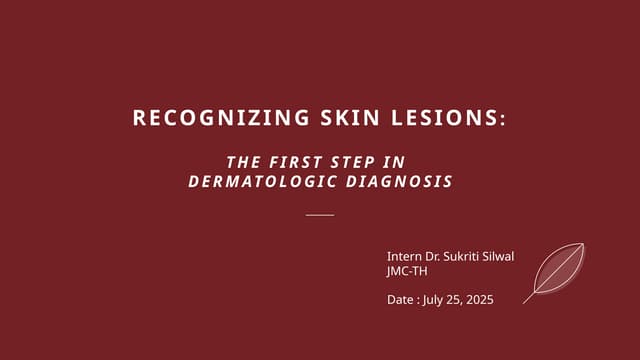 Dermatology (terminology of skin lesions) | PDF