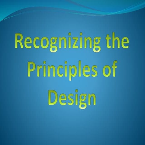 Recognizing the Principles of Design
