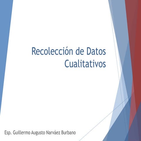 Recoleccion de Datos en la Investigación Cualitativa