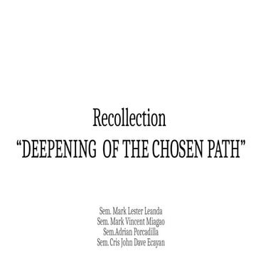 Recollection.pptx Understanding one's faith