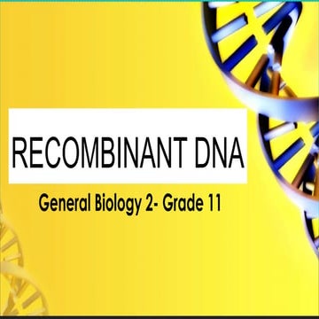 Recombinant- Quarter 1/Week 1, Senior High School Academic Track Stem Strand.