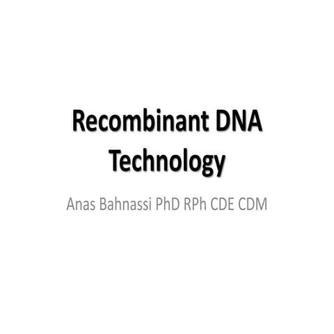 Recombinant dna technology