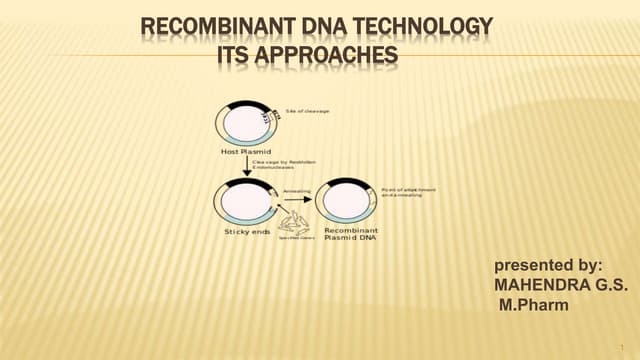 Recombinant dna technology | PPTX