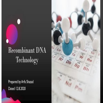 Recombinant DNA technology