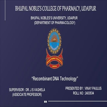 Recombinant DNA Technology Presentation.pdf