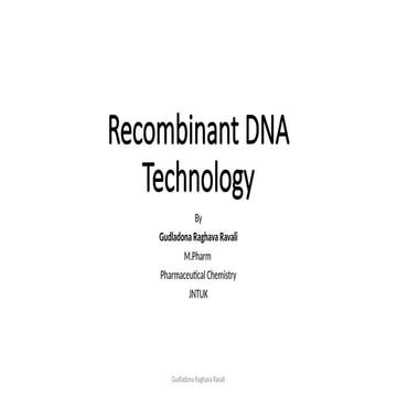 Recombinant DNA Technology.pptx Unit -2 Biotechnology 6th sem