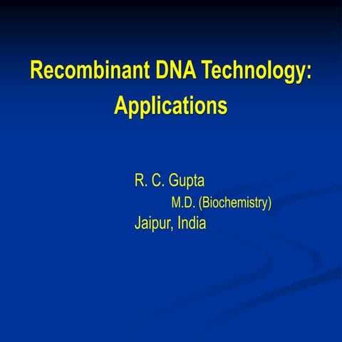 Recombinant dna technology   applications