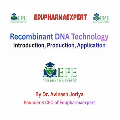Recombinant DNA Technology by Edupharmaexpert.pdf