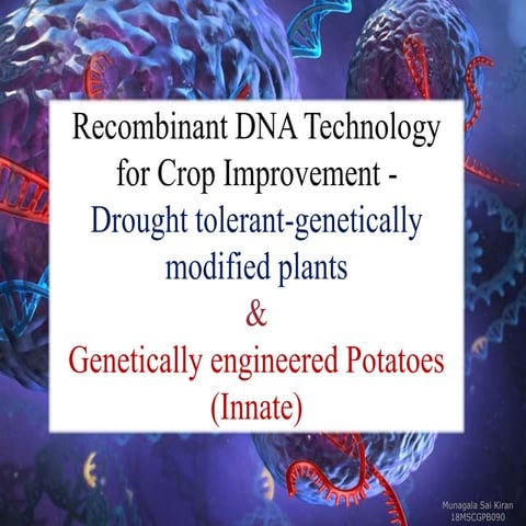 Recombinant DNA technology for Crop improvement