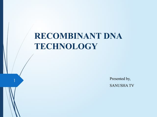 Recombinant dna technology (rdt) | PDF