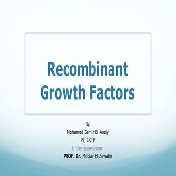 Recombinant growth factors
