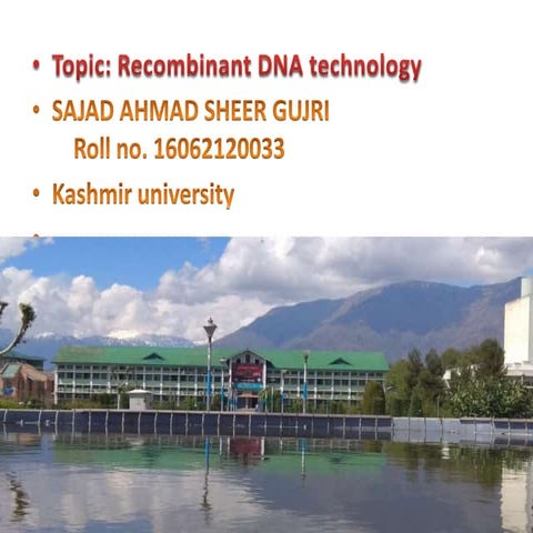 Recombinant of DNA technology