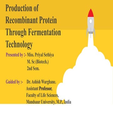 Recombinant protein through fermentation technology