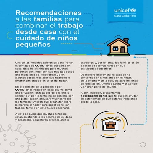 Recomendaciones a las familias teletrabajo