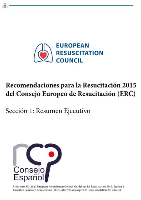 Recomendaciones ERC 2015. Resumen e...
