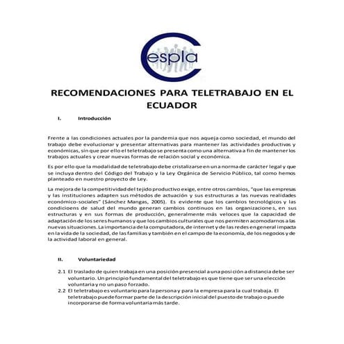 Recomendaciones para el teletrabajo