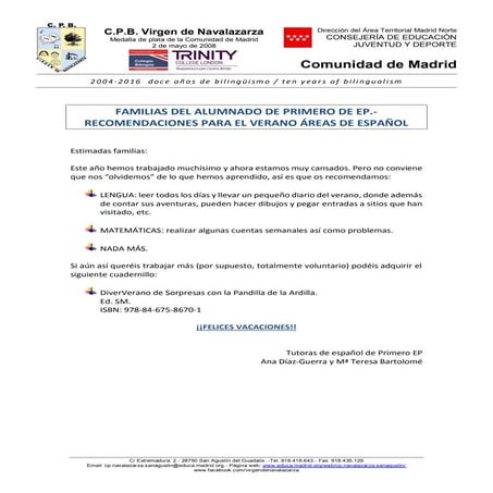 Recomendaciones para el verano p1