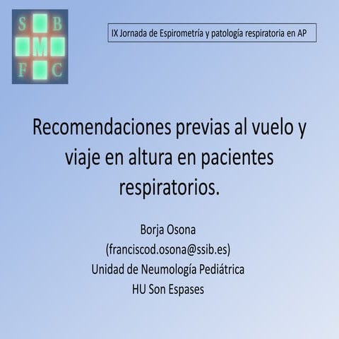 Recomendaciones previas a viajar pacientes respiratorios