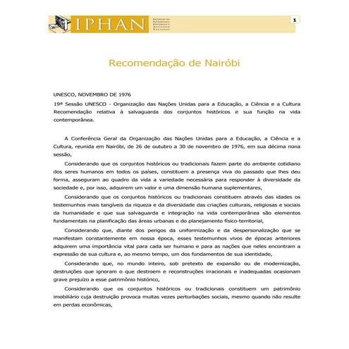 Recomendação de Nairobi 1976