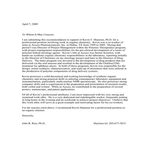 Letter of Recommendation - JR