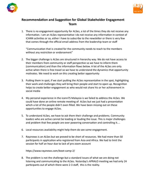 Recommendation and Suggestion for Global Stakeholder Engagement Team.pdf