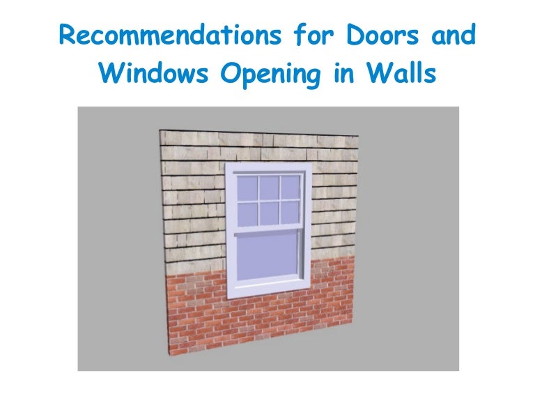 for doors and windows opening in walls