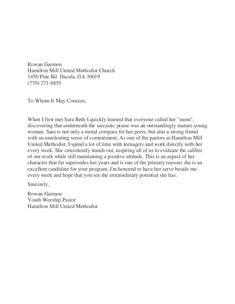 recommendation letter heading
