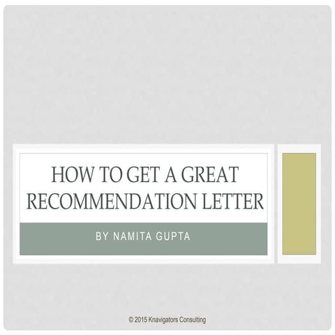 Get a Great Recommendation letter | PPTX