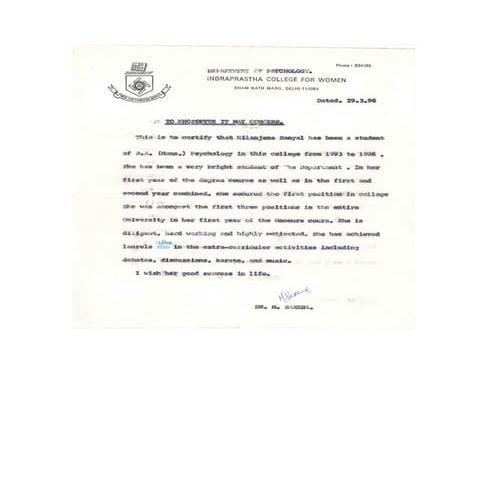 Recommendation Prof. Saxena