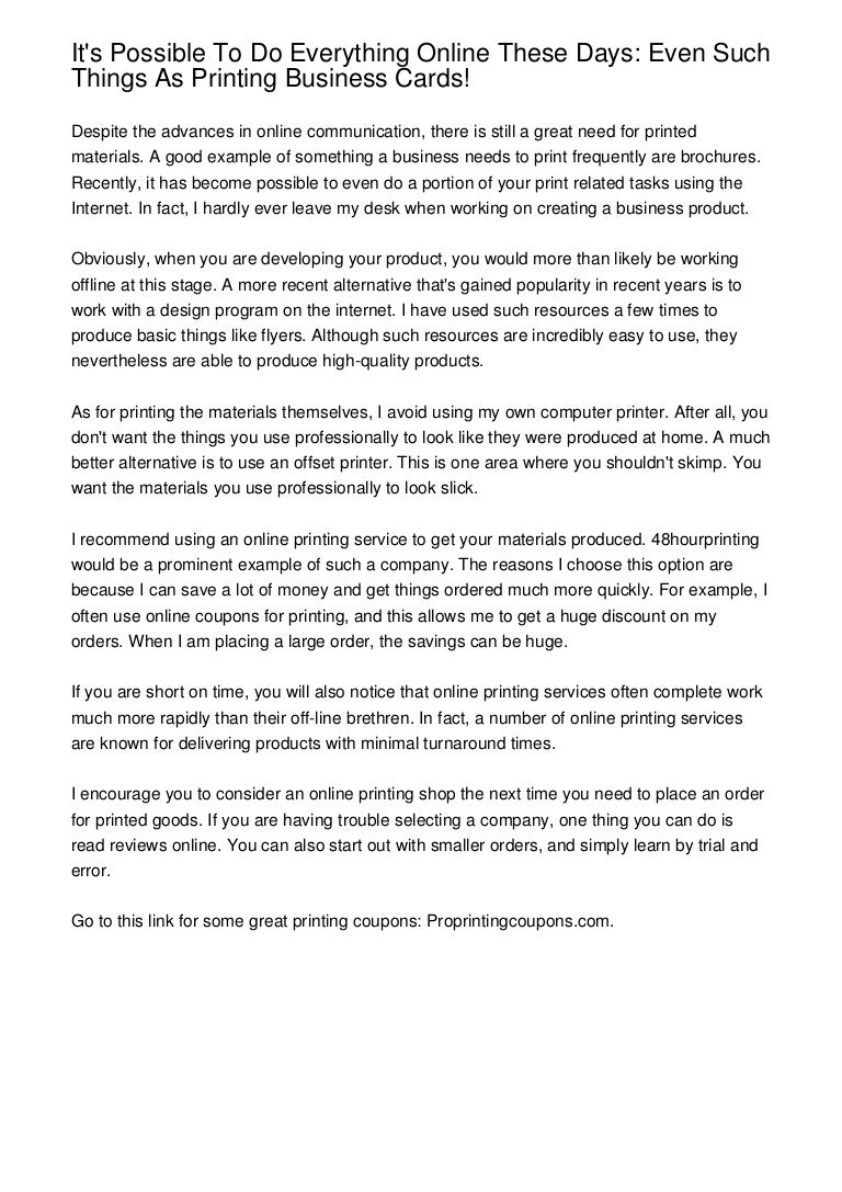 printing my own cards