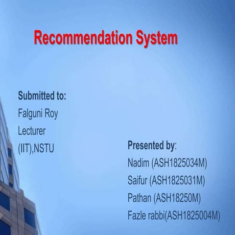 Recommendation system